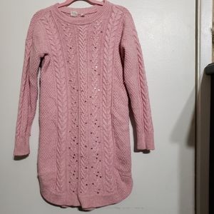 Girls Pink Sweater Dress